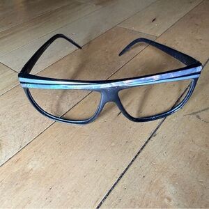 VTG Laura Biagiotti P18 Black/Gray Oversized Sunglasses Made in Italy P-18113 L